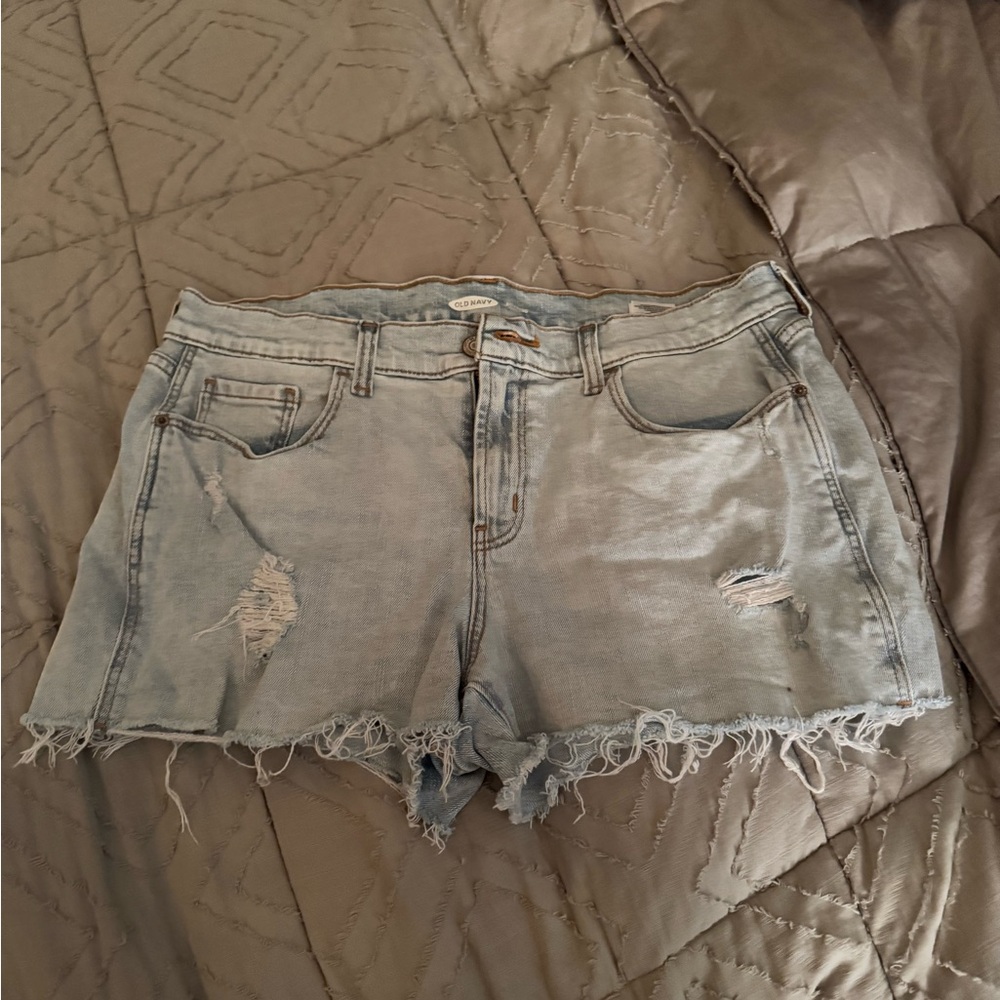 Old Navy Light Blue Distressed Jean Shorts size 10